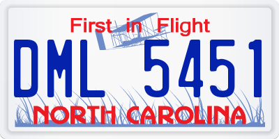 NC license plate DML5451