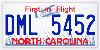 NC license plate DML5452