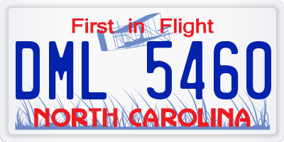 NC license plate DML5460