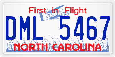 NC license plate DML5467