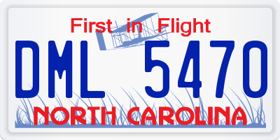 NC license plate DML5470