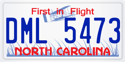 NC license plate DML5473
