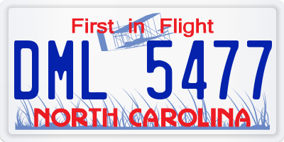 NC license plate DML5477