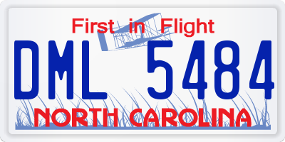 NC license plate DML5484