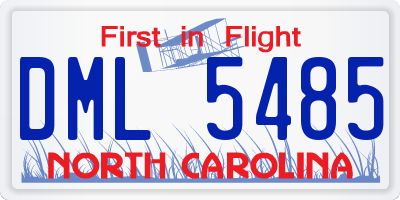 NC license plate DML5485