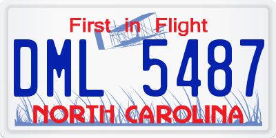 NC license plate DML5487