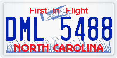 NC license plate DML5488