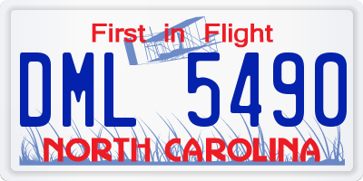 NC license plate DML5490