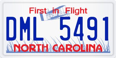 NC license plate DML5491