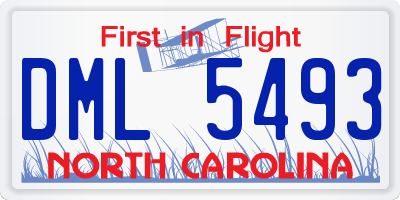 NC license plate DML5493