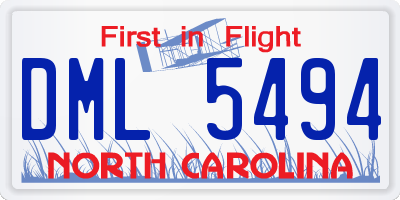 NC license plate DML5494