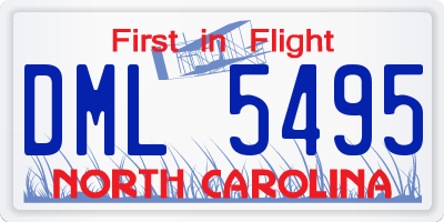 NC license plate DML5495