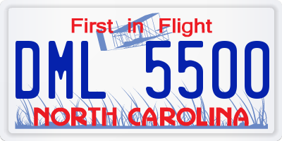 NC license plate DML5500