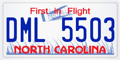 NC license plate DML5503
