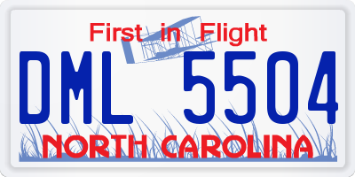 NC license plate DML5504