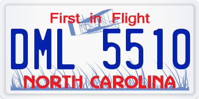 NC license plate DML5510