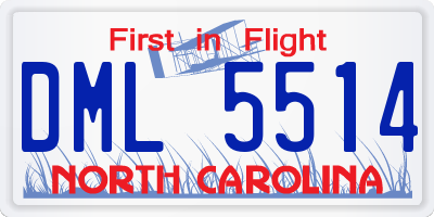 NC license plate DML5514
