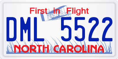 NC license plate DML5522