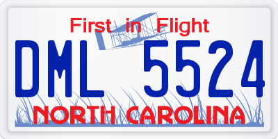 NC license plate DML5524