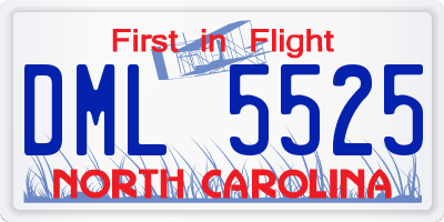 NC license plate DML5525
