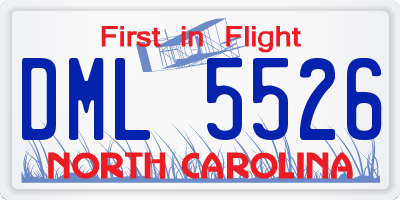 NC license plate DML5526