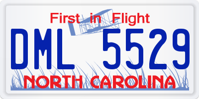 NC license plate DML5529
