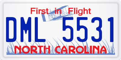 NC license plate DML5531