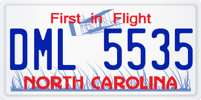 NC license plate DML5535