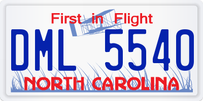NC license plate DML5540