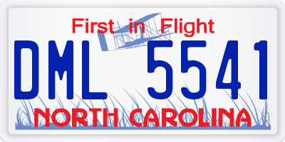 NC license plate DML5541