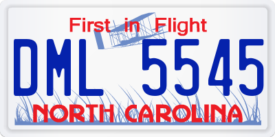 NC license plate DML5545