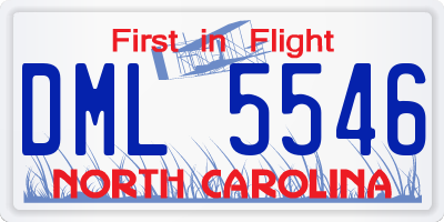NC license plate DML5546