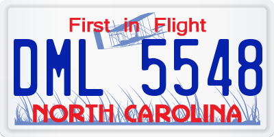 NC license plate DML5548