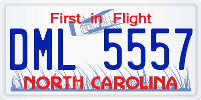 NC license plate DML5557