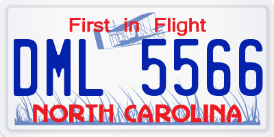 NC license plate DML5566