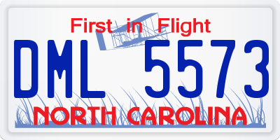 NC license plate DML5573