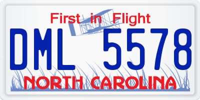 NC license plate DML5578