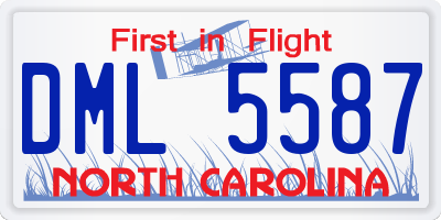 NC license plate DML5587