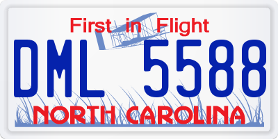 NC license plate DML5588