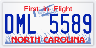 NC license plate DML5589