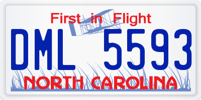 NC license plate DML5593