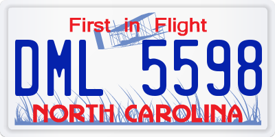 NC license plate DML5598