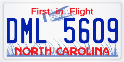 NC license plate DML5609