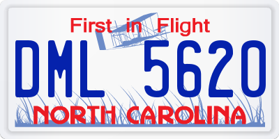 NC license plate DML5620