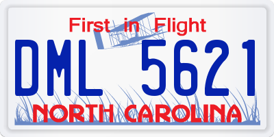 NC license plate DML5621