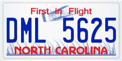 NC license plate DML5625