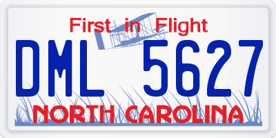 NC license plate DML5627