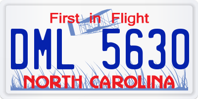NC license plate DML5630