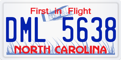 NC license plate DML5638