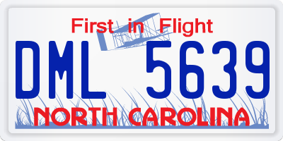 NC license plate DML5639